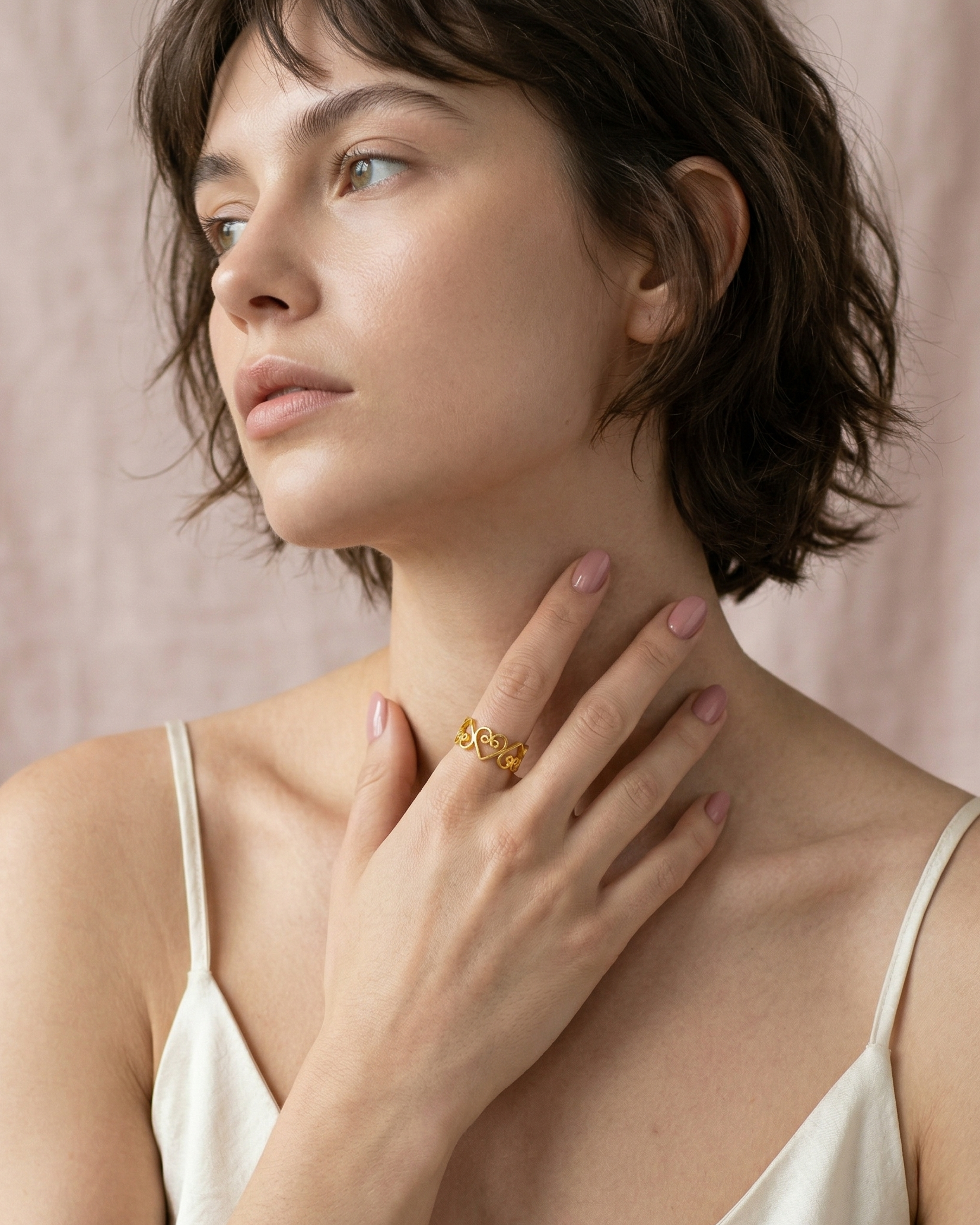Anillo Corazones en Filigrana de Mompox