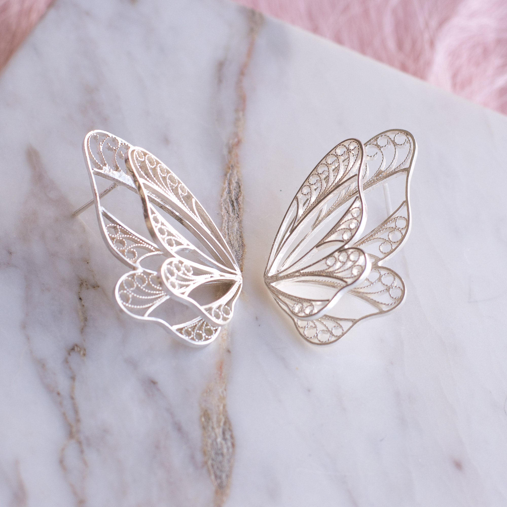 Pendientes Mariposa Doble en Filigrana