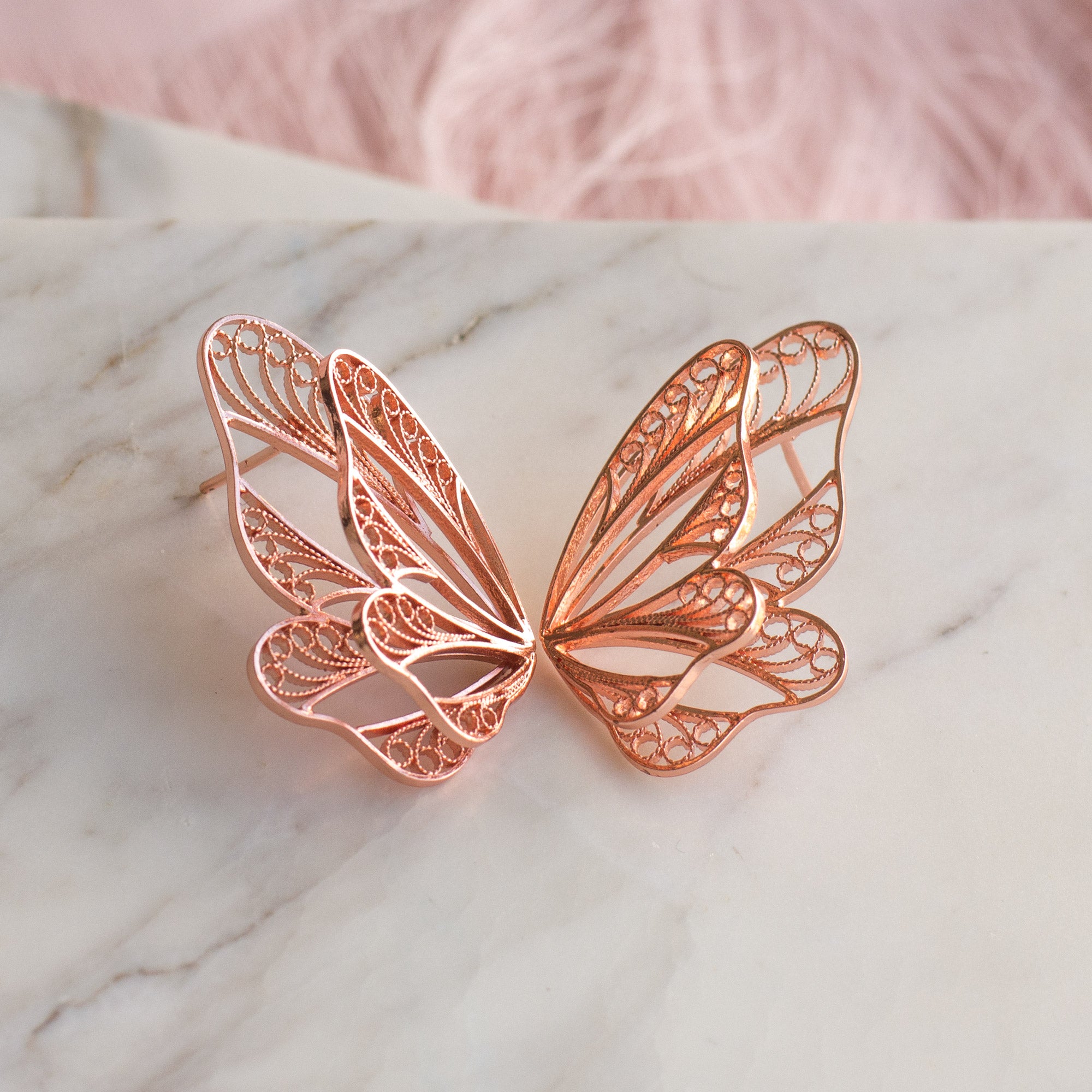 Pendientes Mariposa Doble en Filigrana