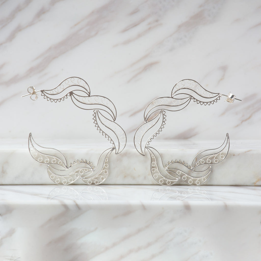 Pendientes de filigrana momposina en plata . Parte de la colección FW'19 ELYSIA,Filigree Jewelry. #IAMDAILA.