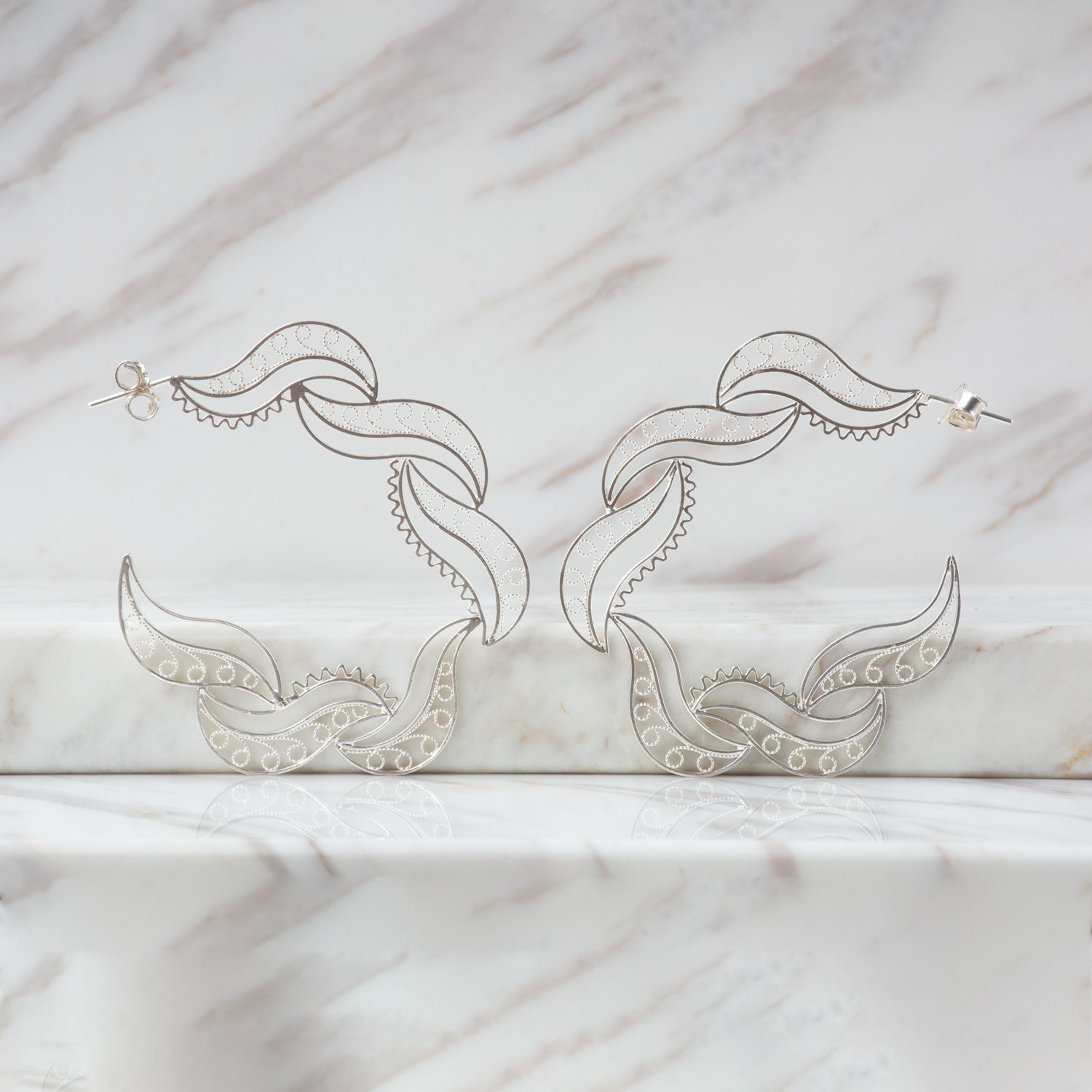 Pendientes de filigrana momposina en plata . Parte de la colección FW'19 ELYSIA,Filigree Jewelry. #IAMDAILA.