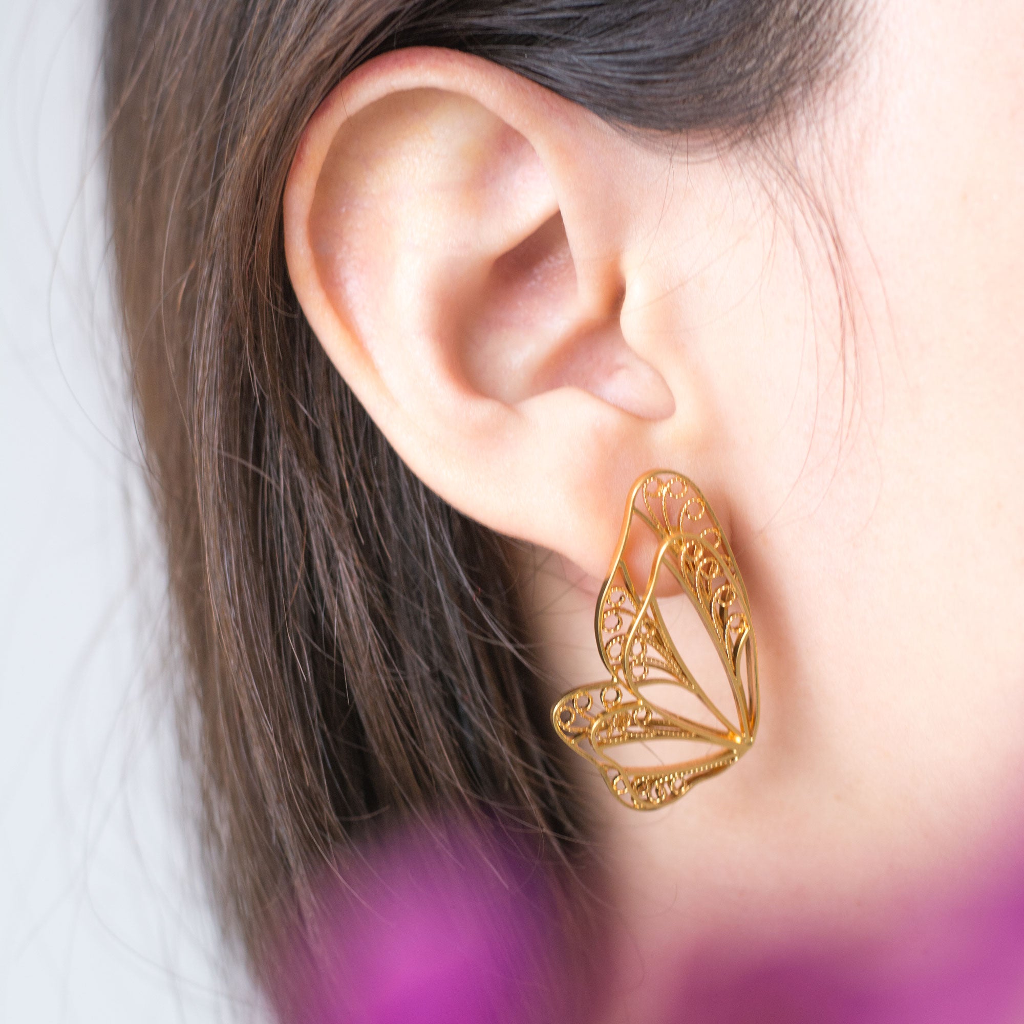 Pendientes Mariposa Doble en Filigrana