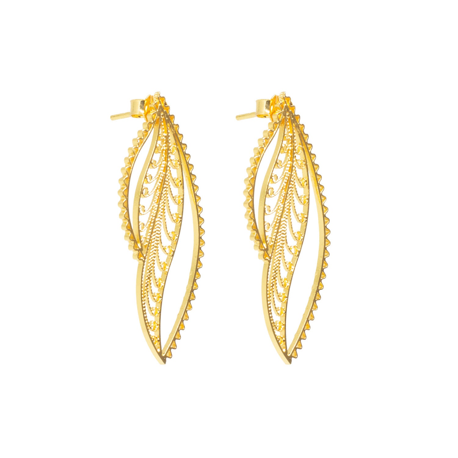 Pendientes de Filigrana Momposina en Plata chapados en Oro de 24 kilates. Filigree Jewelry #IAMDAILA